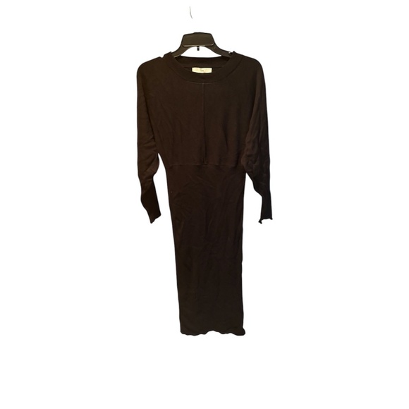 Ripe Maternity Sloane Long Sleeve Rib Stitch Dress in Black XS NWT - Picture 1 of 6